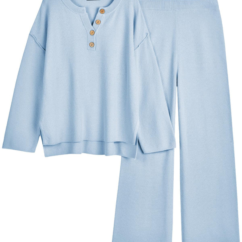 LILLUSORY Fashion Dresses 2 Piece Oversized Slouchy 2022 Winter Coordinated Living Room Set Comfortable Sweater Knit Set