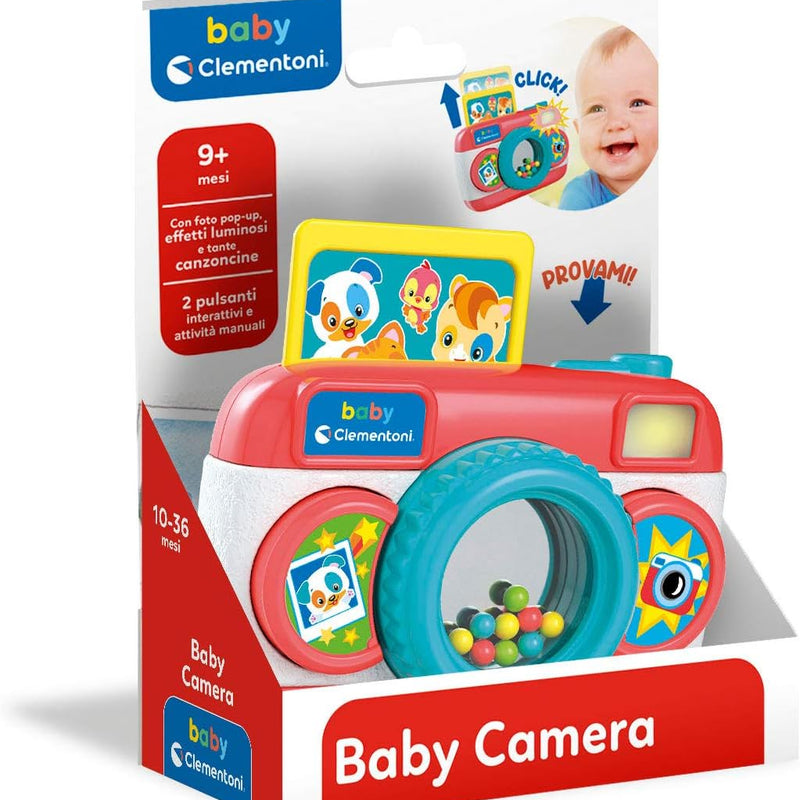 Clementoni Baby Baby Camera, Electronic Camera for Children 9+ Months, with Sounds and Lights, Early Childhood Educational Game, Stimulates Manuality, Made in Italy, Italian Language, 17440