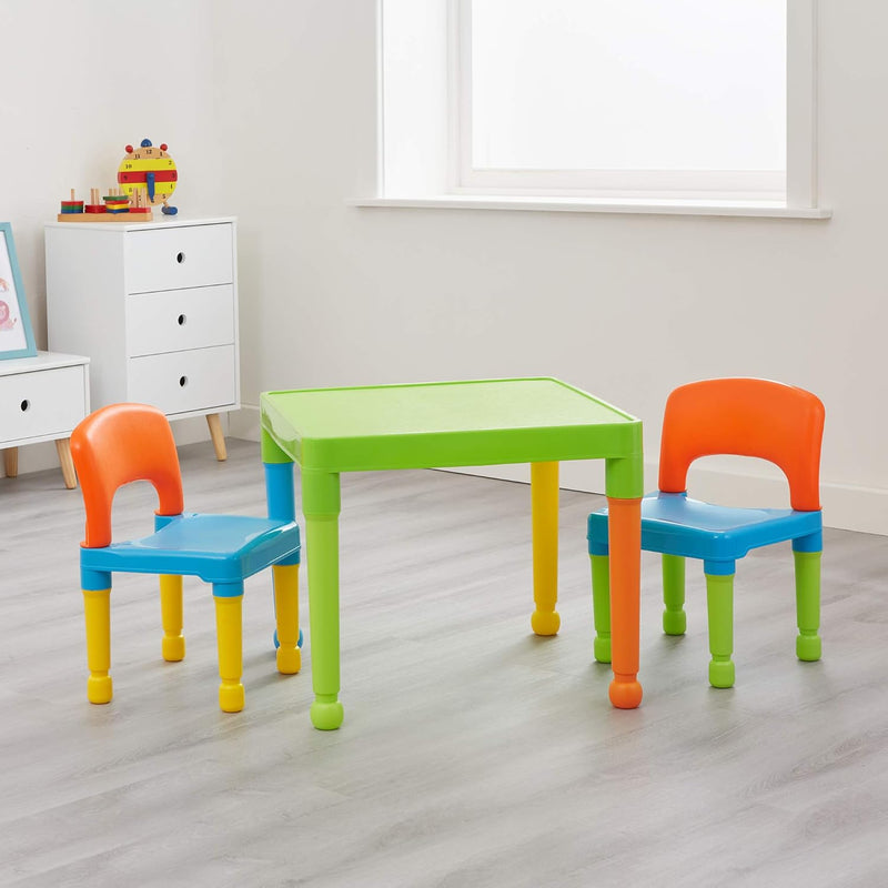 Liberty House Toys - Children's Play Table with 2 Chairs, Plastic, Multicoloured