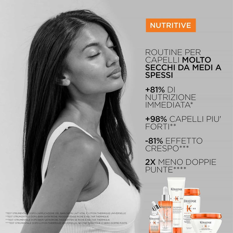 Kérastase, Nutritive, Routine Nutriente Per Capelli Molto Secchi, Con Sostanze Nutritive Essenziali, Shampoo Bain Satin Riche + Maschera Masquintense Riche
