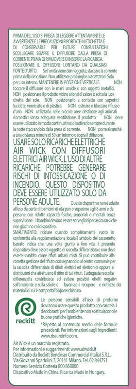 Air Wick Diffusore Elettrico di Oli Essenziali, 1 Diffusore Completo Gadget e Ricarica + 2 Ricariche alla Fragranza Peonia Bianca e Gelsomino