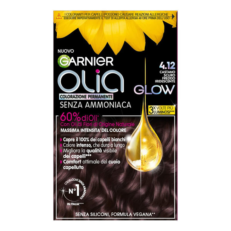Garnier Olia Hair Dye, Ammonia Free, Covers 100% White Hair, Vegan Formula Formula, Brown