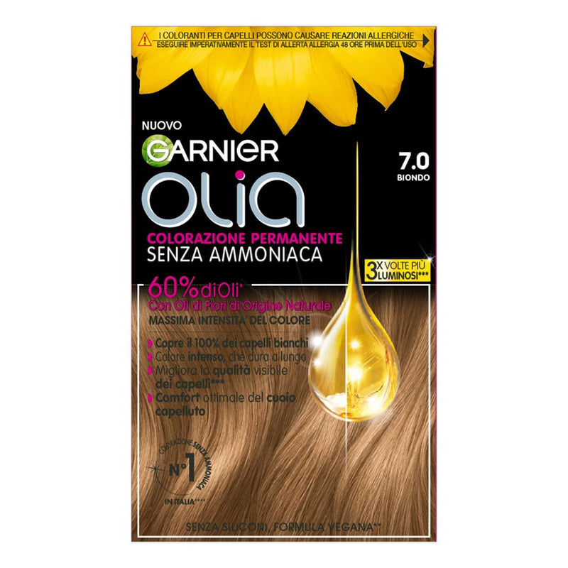 Garnier Olia Hair Dye, Ammonia Free, Covers 100% White Hair, Vegan Formula Formula, Brown