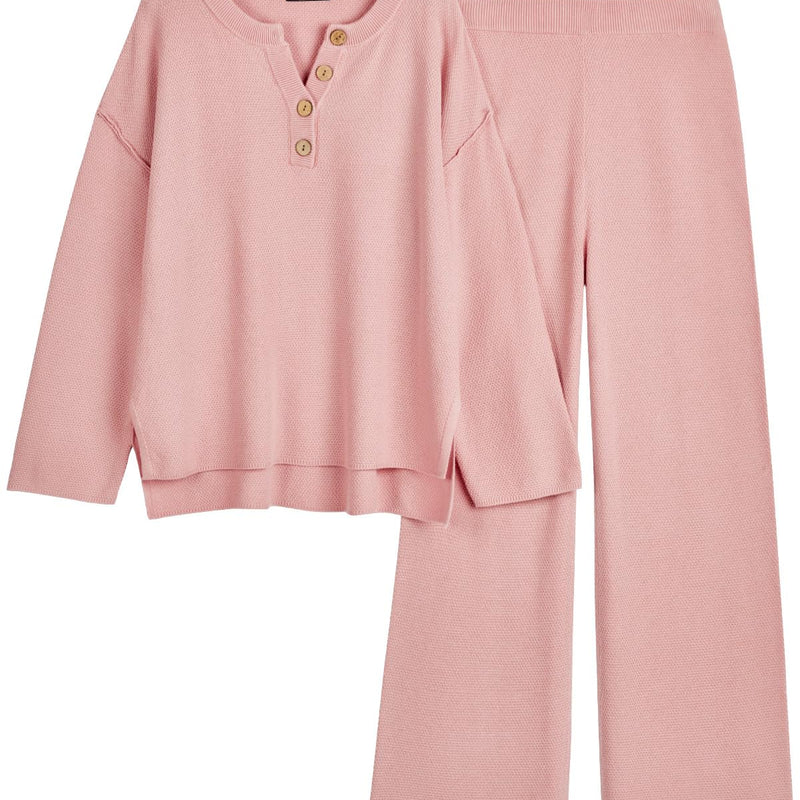 LILLUSORY Fashion Dresses 2 Piece Oversized Slouchy 2022 Winter Coordinated Living Room Set Comfortable Sweater Knit Set