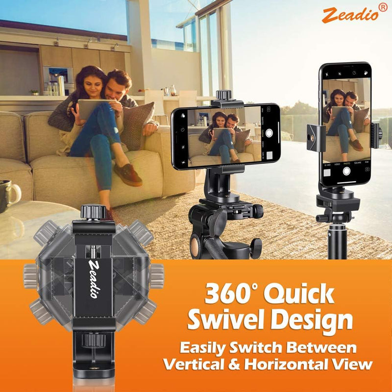 Zeadio smartphone adattatore treppiede,supporto del telefono cellulare adattatore avec obturateur à distance sans fil, pour tous les smartphones iPhone et Android