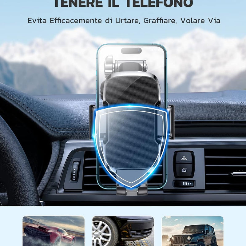 CIRYCASE Porta Cellulare Auto, [Aspirazione Ultra Potente & Universale] Supporto Telefono Auto, Flessibile PortaTelefono Cruscotto e Parabrezza, Supporti Interni Universale per Smartphone da 4-7