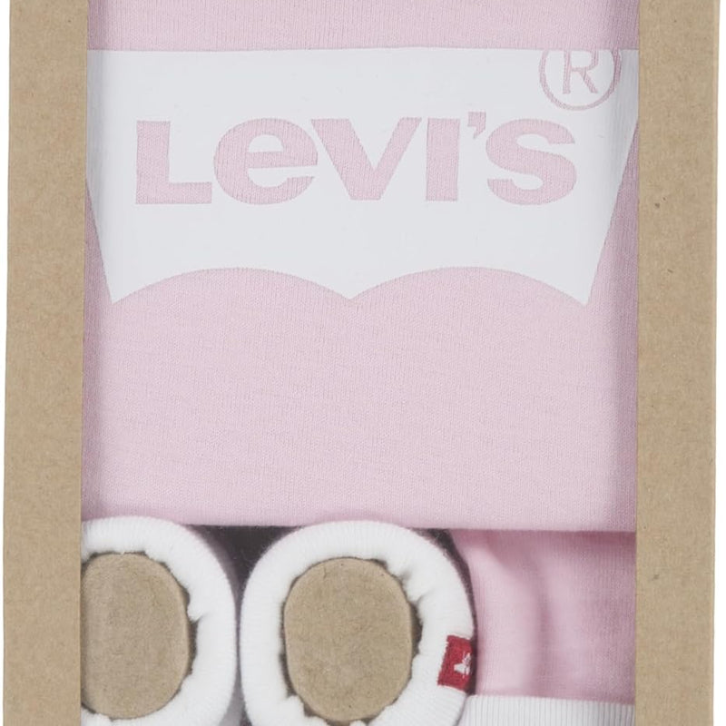 Levi's Classic Batwing Infant Hat Bodysuit Bootie Set 3pc Tutina per Bambino e Neonato Unisex-Bimbi