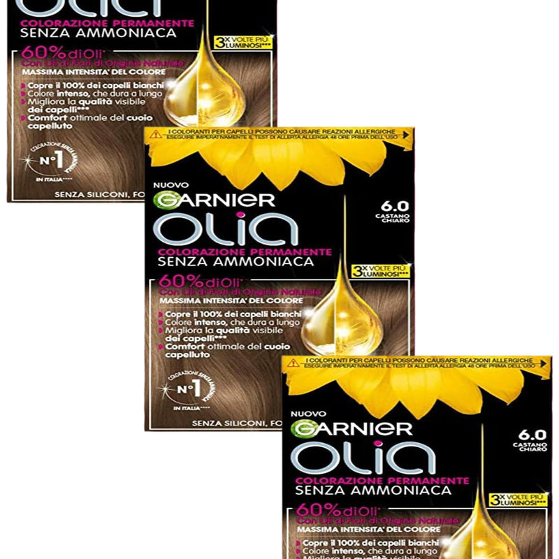 Garnier Olia Hair Dye, Ammonia Free, Covers 100% White Hair, Vegan Formula Formula, Brown