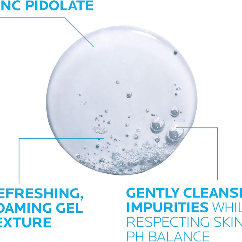 La Roche Posay Effaclar Cleansing Gel for Acne-prone Skin, Purifying Action, Removes Sebum and Impurities, Enriched with Thermal Water and Zinc, 400 ml