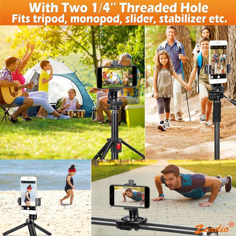 Zeadio smartphone adattatore treppiede,supporto del telefono cellulare adattatore avec obturateur à distance sans fil, pour tous les smartphones iPhone et Android