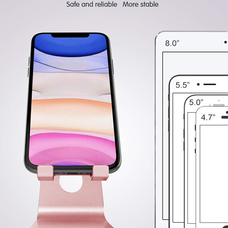 Lucrave Supporto per Telefono Regolabile, Supporto per Telefono Multi-Angolo per iPhone 16 15 14 13 Pro Max 12 11 Xs Max X 8 7 6 Plus Samsung S10, Tutti gli Smartphone (Oro Rosa)