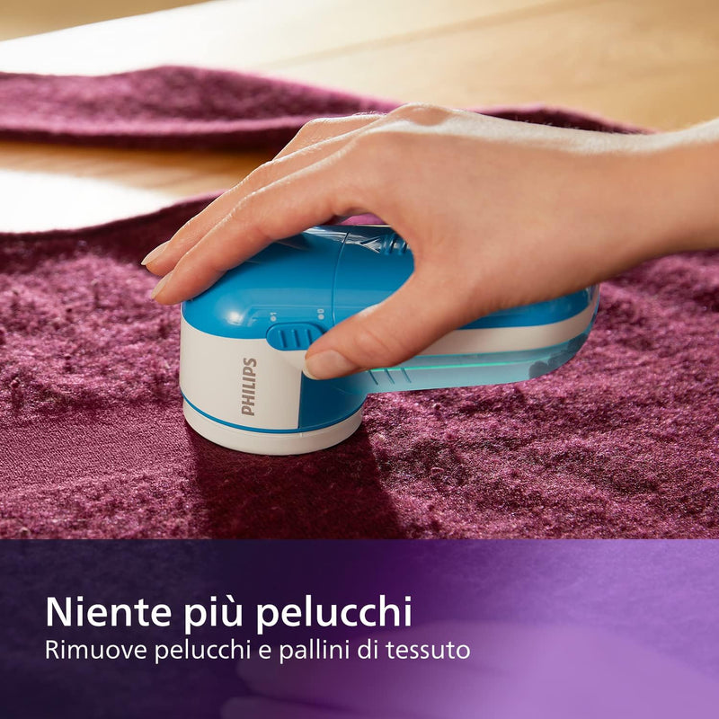 Philips Lint Lever - Removes Lint from All Fabrics, Fast Blade 8800 RPM, Large Shaving Area, 3 Hole Mesh, Removable Container (GC026/00)
