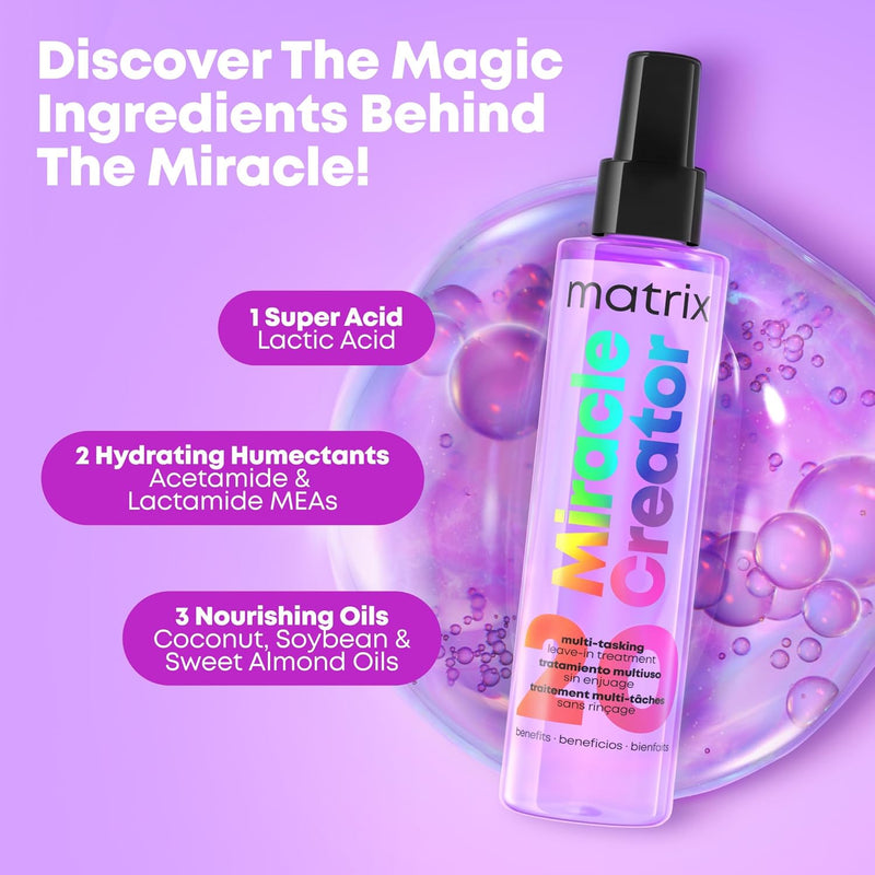 Matrix Multi-Benefit Spray Treatment Scented Heat Protector Professional Styling Miracle Creator 190ml Package May Vary