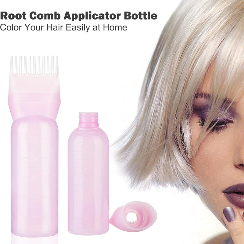 dshyuauoci Hair Oil Applicator, 160 ml Hair Oil Dispenser with Scale, Hair Dyeing at Home for Medicine, Care and Hair Dying, Barber Shops Pink