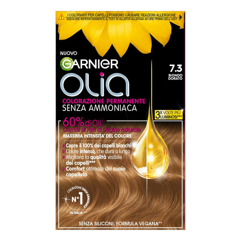 Garnier Olia Hair Dye, Ammonia Free, Covers 100% White Hair, Vegan Formula Formula, Brown