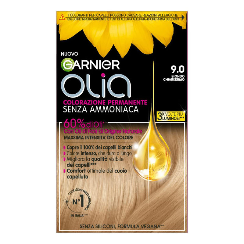 Garnier Olia Hair Dye, Ammonia Free, Covers 100% White Hair, Vegan Formula Formula, Brown
