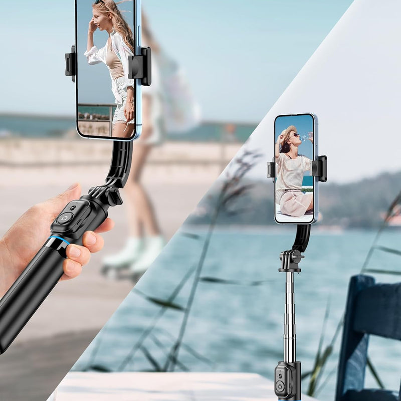 QIRITA Selfie Stick, 41 Inch Extendable Selfie Stick Tripod for Smartphone with Detachable Clip & Wireless Remote Control, 360° Rotation Selfie Stick Compatible with iPhone/Android/Samsung/GoPro