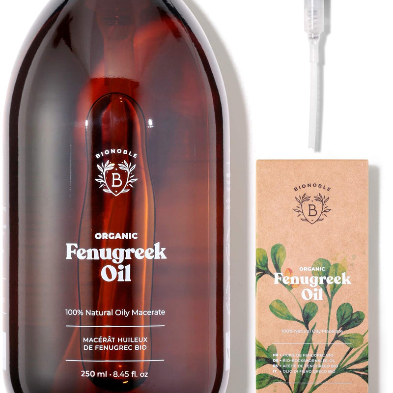 BIONOBLE Rosemary Oil for Organic Hair - Stimulates Growth and Reduces Loss - Rosemary, Castor, Argan and Jojoba Essential Oil - Rosemary Oil for Hair Growth - Glass Bottle + Pipette - 50 ml