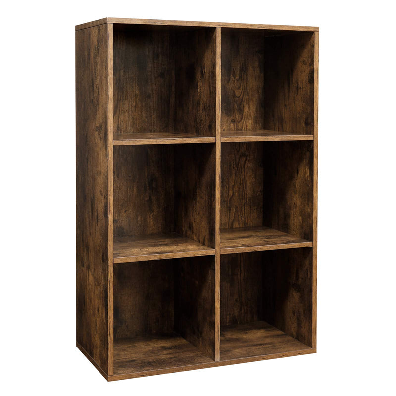 VASAGLE Libreria a 6 Cubi, Scaffale Espositore per Decorazioni, Souvenir, Piante, per Studio, Ufficio, Soggiorno, 30 x 65,5 x 97,5 cm, Bianco LBC203D