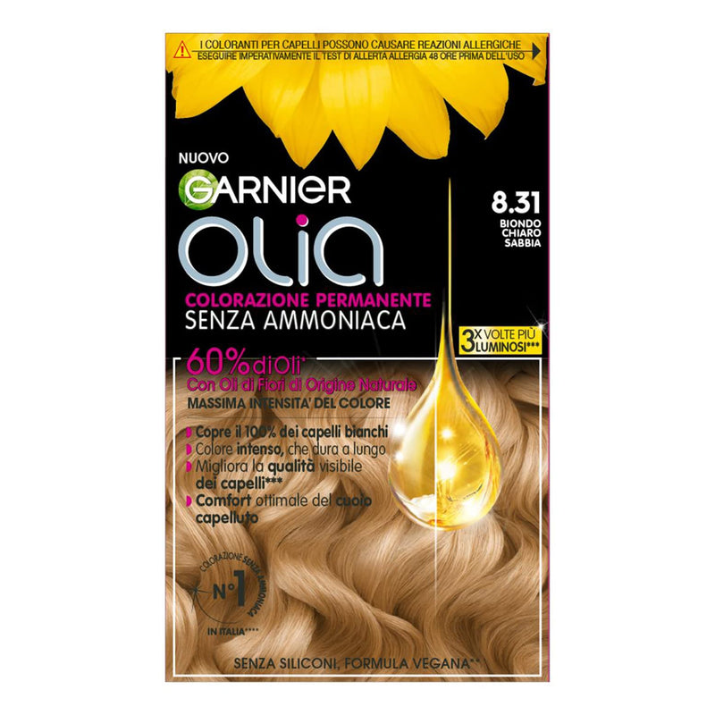 Garnier Olia Hair Dye, Ammonia Free, Covers 100% White Hair, Vegan Formula Formula, Brown