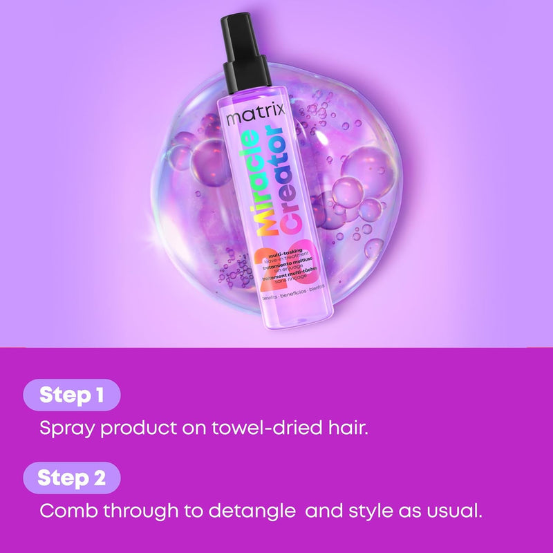Matrix Multi-Benefit Spray Treatment Scented Heat Protector Professional Styling Miracle Creator 190ml Package May Vary