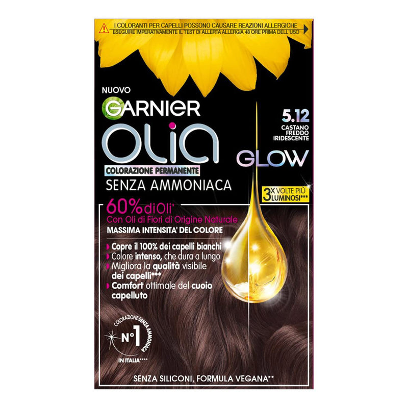 Garnier Olia Hair Dye, Ammonia Free, Covers 100% White Hair, Vegan Formula Formula, Brown