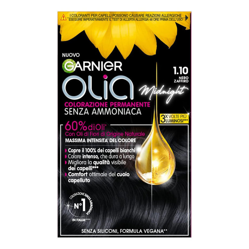 Garnier Olia Hair Dye, Ammonia Free, Covers 100% White Hair, Vegan Formula Formula, Brown
