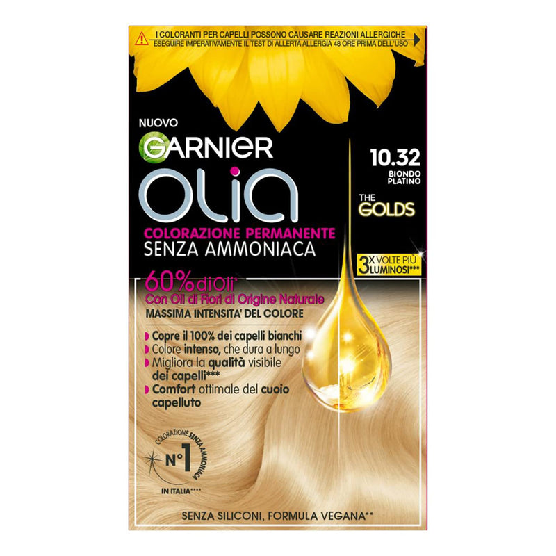 Garnier Olia Hair Dye, Ammonia Free, Covers 100% White Hair, Vegan Formula Formula, Brown