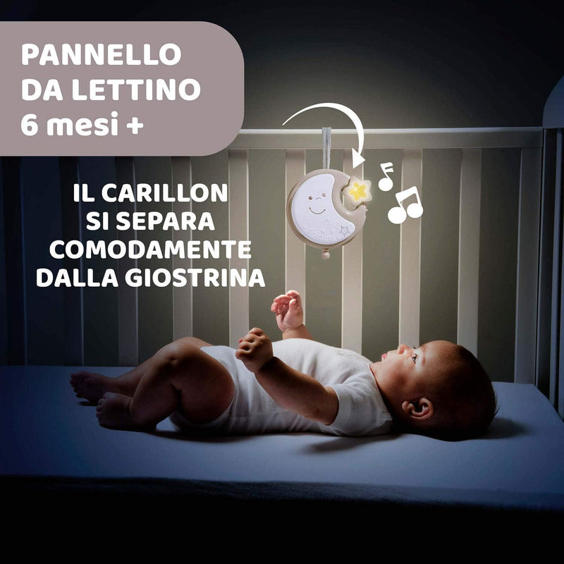 Chicco Next2Dreams 3in1 Baby Mobile with Electronic Music Box for Cot and Cot, Compatible with Chicco Next2Me Cradle, with Sound Effects, Soft Light Projector, Music - 0+ Months, Neutral