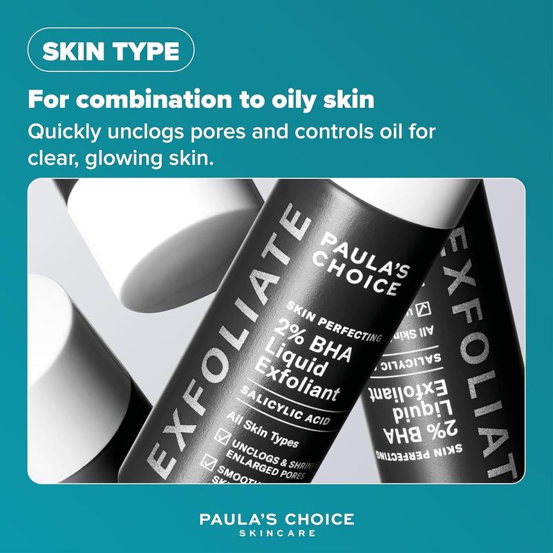 Paula's Choice SKIN PERFECTING 2% BHA Esfoliante Liquido - Peeling Viso con Acido Salicilico - Combatte Imperfezioni, Punti Neri & Brufoli - Ridurre i Pori - Pelli Miste o Grasse - 30 ml