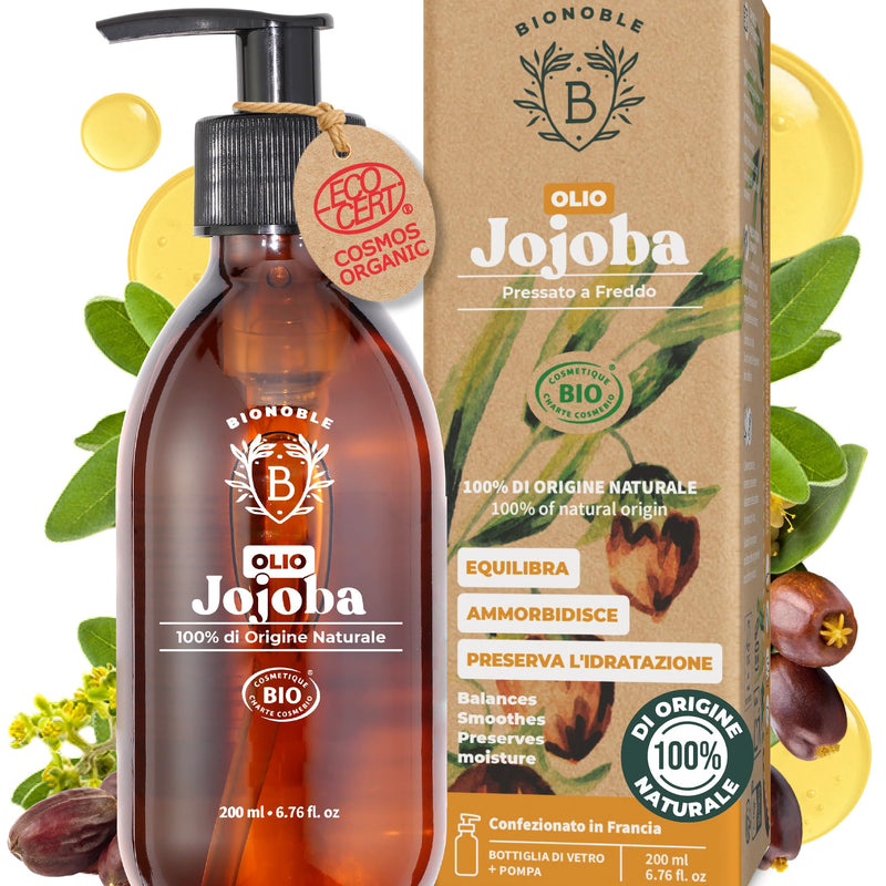 BIONOBLE Rosemary Oil for Organic Hair - Stimulates Growth and Reduces Loss - Rosemary, Castor, Argan and Jojoba Essential Oil - Rosemary Oil for Hair Growth - Glass Bottle + Pipette - 50 ml