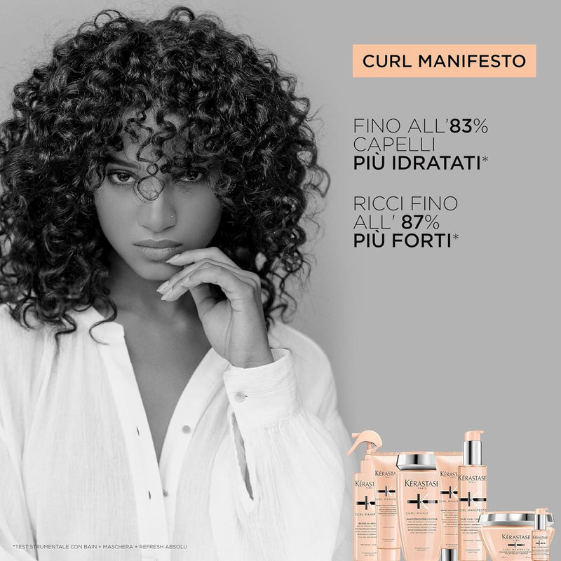 Kérastase, Curl Manifesto, Routine Idratante, Per Capelli Ricci e Crespi, Con Miele di Manuka & Ceramide, Shampoo Bain Hydratation Douceur+Maschera Beurre Haute Nutrition+Crema De Jour Fondamentale