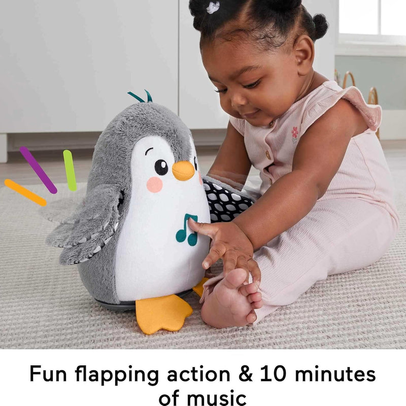 Fisher-Price - Sweet Penguin Cuddles Sensory Toy with Music and Moving Wings for Tummy Lying Interactive Play Toy for Kids 0+ Years HNC10