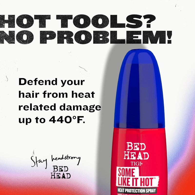 TIGI Bed Head Some Like It Hot, Spray termoprotettore per tutti i tipi di capelli, Prodotto anticrespo per stirare, arricciare e asciugare capelli, 100ml