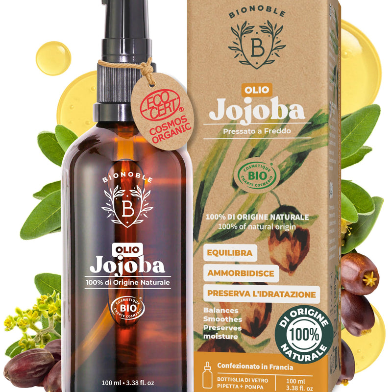 BIONOBLE Rosemary Oil for Organic Hair - Stimulates Growth and Reduces Loss - Rosemary, Castor, Argan and Jojoba Essential Oil - Rosemary Oil for Hair Growth - Glass Bottle + Pipette - 50 ml