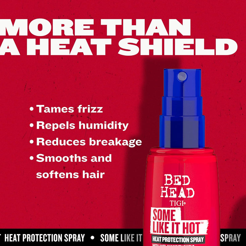 TIGI Bed Head Some Like It Hot, Spray termoprotettore per tutti i tipi di capelli, Prodotto anticrespo per stirare, arricciare e asciugare capelli, 100ml