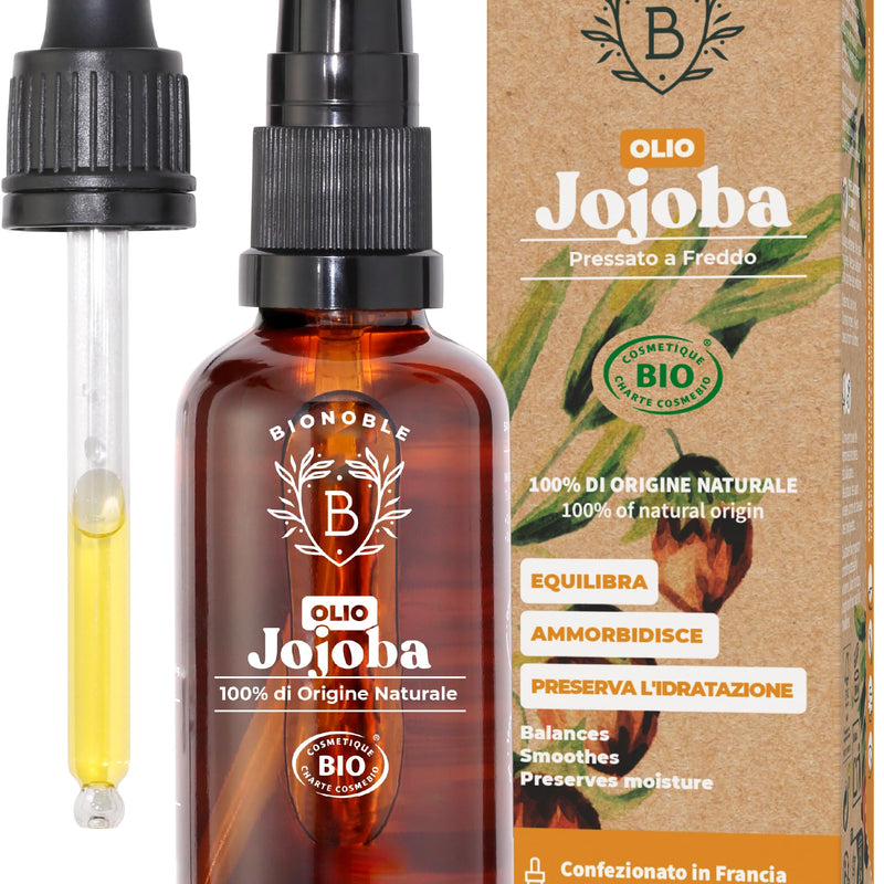 BIONOBLE Rosemary Oil for Organic Hair - Stimulates Growth and Reduces Loss - Rosemary, Castor, Argan and Jojoba Essential Oil - Rosemary Oil for Hair Growth - Glass Bottle + Pipette - 50 ml