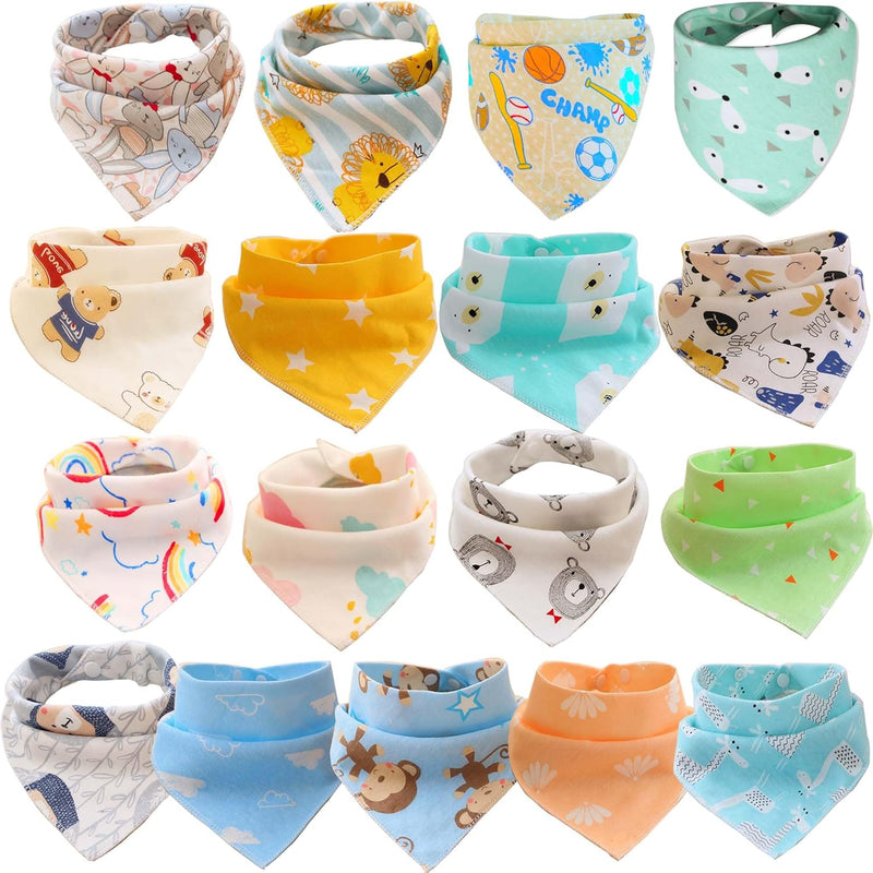 SLOSH 17 Bavaglino Neonato Bavaglini Bandana Cotone 100% Neonati Neonata Dentizione Panno per Ruttino Unisex