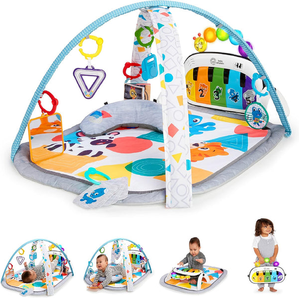 Baby Einstein, Kickin' Tunes 4 in 1 Kids Music Multi-Activity Gym with Piano, 70+ Sounds, 25+ Minutes Music and Lights, Play Arch, 7 Removable Toys, 4 Languages, for Babies