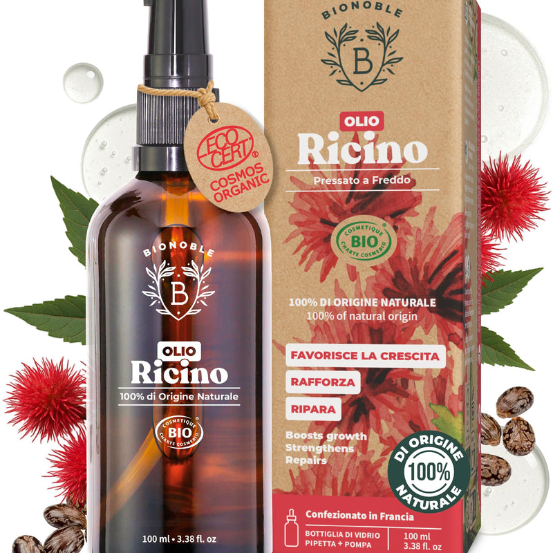 BIONOBLE Rosemary Oil for Organic Hair - Stimulates Growth and Reduces Loss - Rosemary, Castor, Argan and Jojoba Essential Oil - Rosemary Oil for Hair Growth - Glass Bottle + Pipette - 50 ml