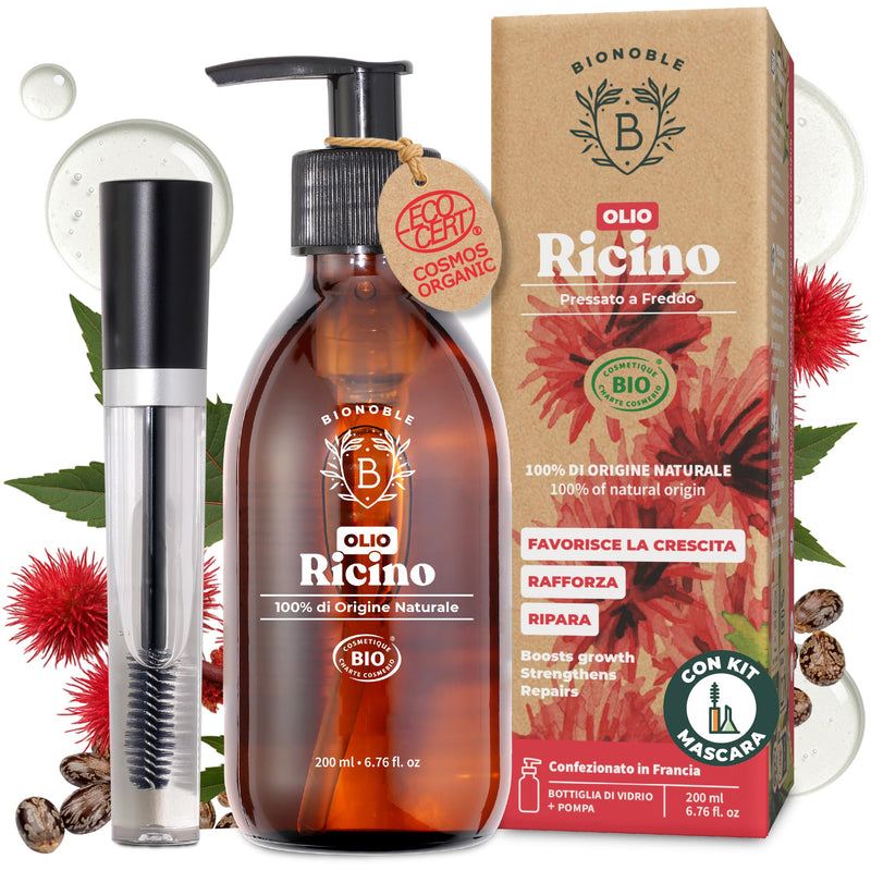 BIONOBLE Rosemary Oil for Organic Hair - Stimulates Growth and Reduces Loss - Rosemary, Castor, Argan and Jojoba Essential Oil - Rosemary Oil for Hair Growth - Glass Bottle + Pipette - 50 ml