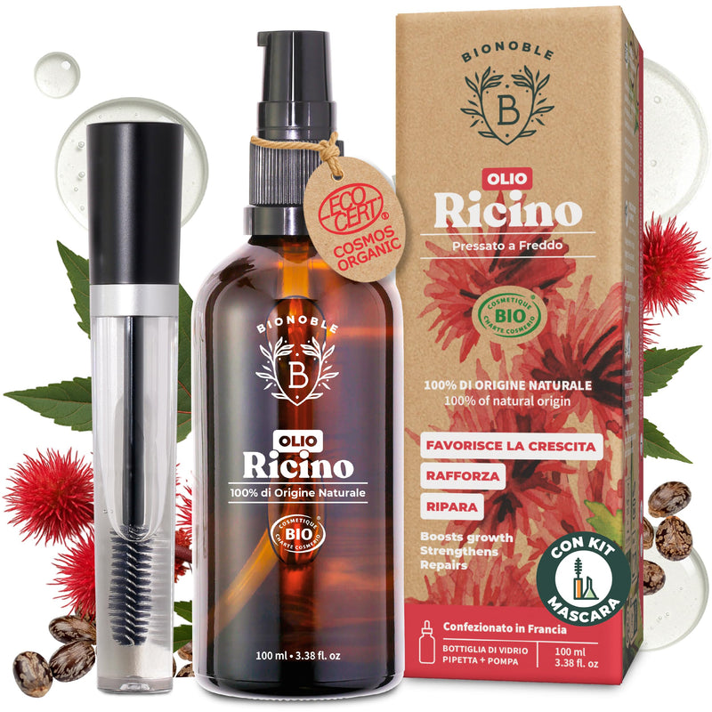 BIONOBLE Rosemary Oil for Organic Hair - Stimulates Growth and Reduces Loss - Rosemary, Castor, Argan and Jojoba Essential Oil - Rosemary Oil for Hair Growth - Glass Bottle + Pipette - 50 ml