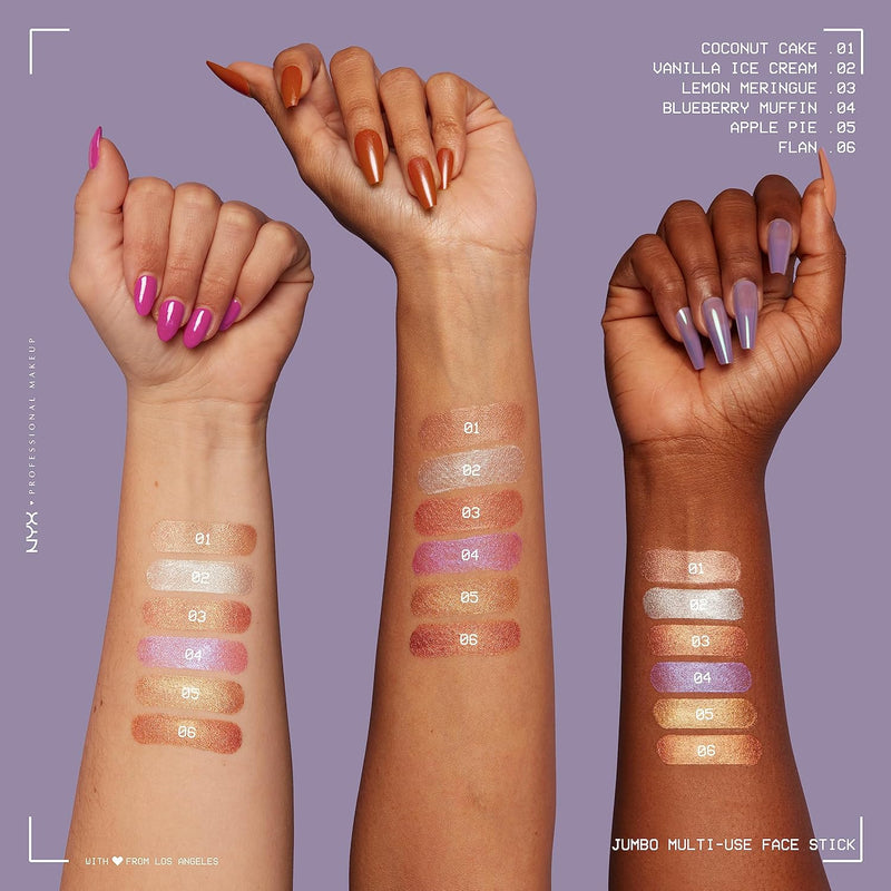 NYX Professional Makeup Multi-Use Brightening Face Pencil, Creamy Texture with Jojoba Oil and Shine Finish, Jumbo Highlighter Stick, Vanilla Ice Cream Shade