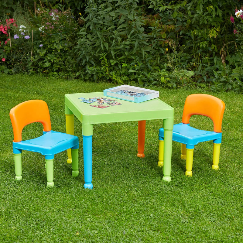 Liberty House Toys - Children's Play Table with 2 Chairs, Plastic, Multicoloured