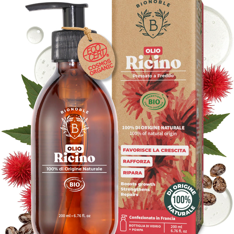 BIONOBLE Rosemary Oil for Organic Hair - Stimulates Growth and Reduces Loss - Rosemary, Castor, Argan and Jojoba Essential Oil - Rosemary Oil for Hair Growth - Glass Bottle + Pipette - 50 ml